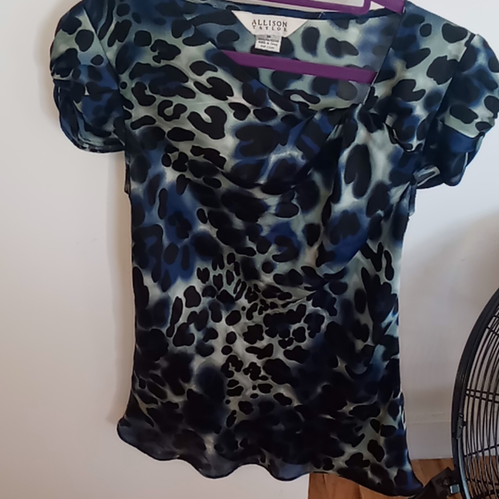 Satin animal print top